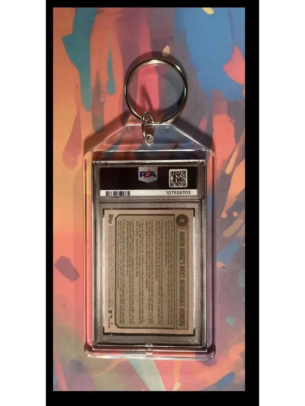 3020 Aaron Judge 2023 Topps Tribute Custom Keychain - A Great Gift